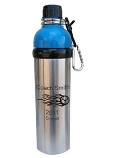 Personalized Blue Stainless Steel Water Bottle