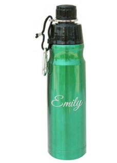 Personalized Green Stainless Steel Water Bottle