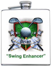 Personalized Printed Golf Crest Flask