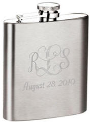 Engraved Satin Finish 8 oz. Stainless Steel Flask