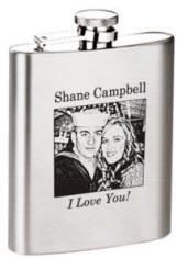 8 oz Satin Finish Photo or Logo Flask