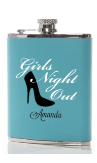 Girls Night Out Turquoise  Leather Flask