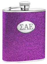 Personalized Purple Glitter Flask