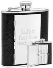 Personalized 6 oz Leather Cigarette Flask