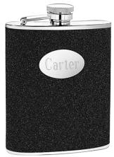 Engraved Black 6 oz. Glitter Flask