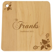 Family Middlebury Square Cutting Board with Leaves