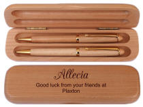 Personalized Maple Box &  Pen-Pencil Set
