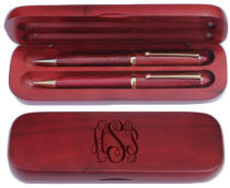 Personalized Rosewood Box &  Pen-Pencil Set