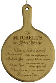 Personalized Artisan Kitchen Rules Round Board