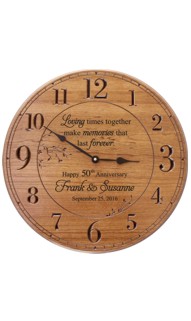 17 inch. Personalized Anniversary Wood Clock