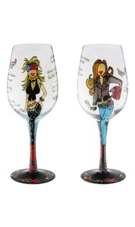 Biker Babe Wine Glass