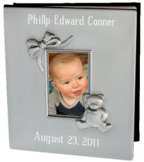 Pewter Finish Baby Photo Album