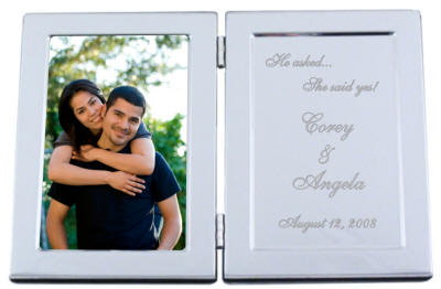 3x5 Chrome HIndged He asked, She Said Yes Frame